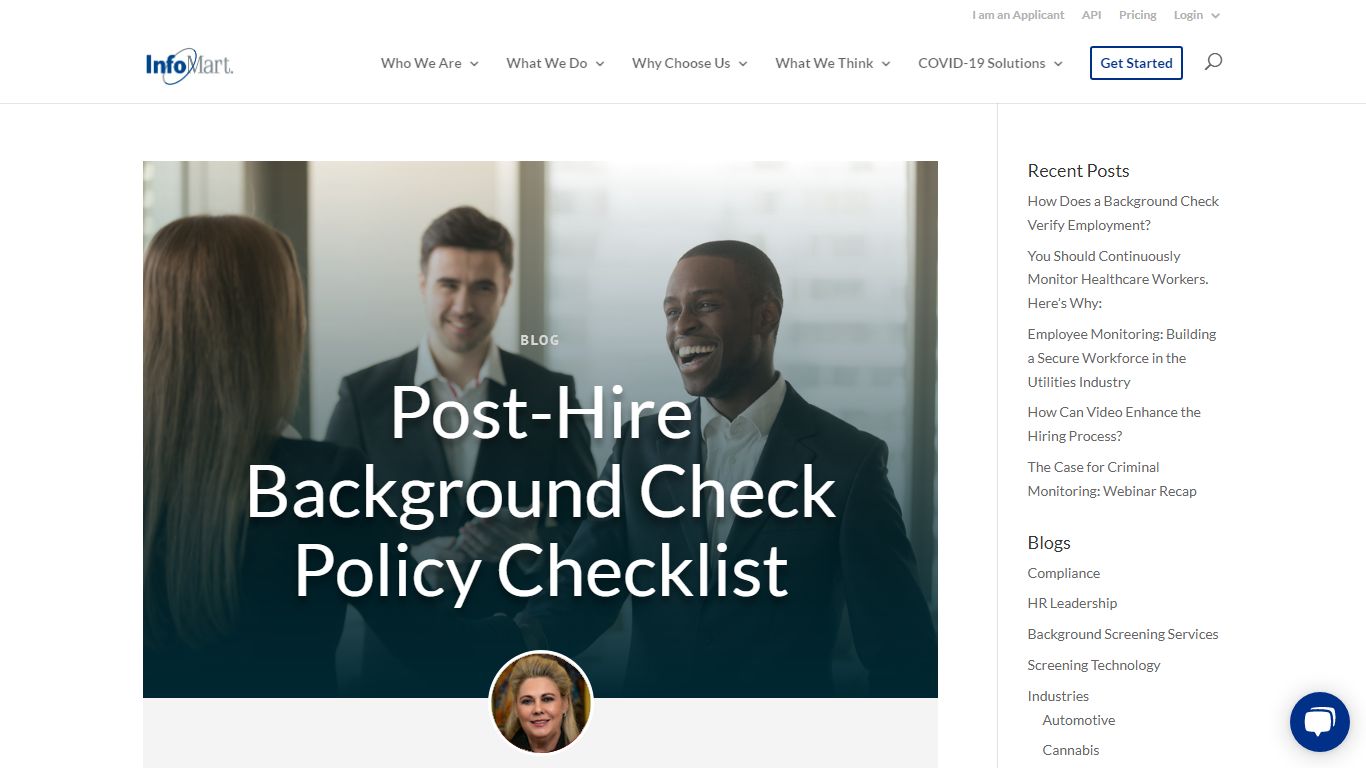 Post-Hire Background Check Policy Checklist | InfoMart