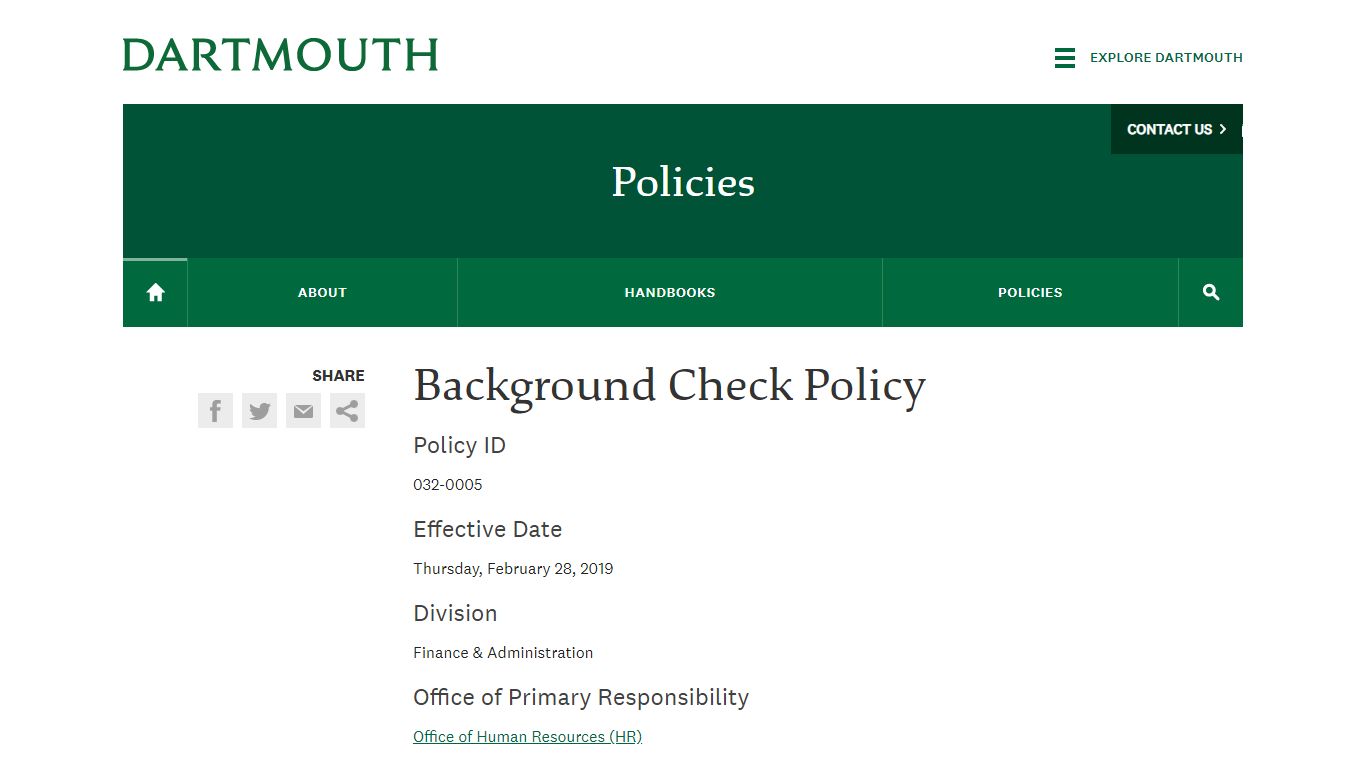 Background Check Policy | Policies